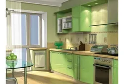 Green tiles in the kitchen photo design