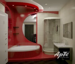 Дизайн ванной с душевой кабиной и угловой ванной