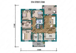 House With 4 Bedrooms, One-Story Layout, Photo Projects