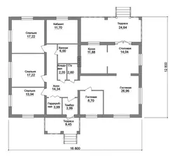 House With 4 Bedrooms, One-Story Layout, Photo Projects