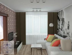 Living room in a two-room Khrushchev house design