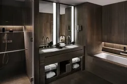 Bath Interior With Dark Furniture