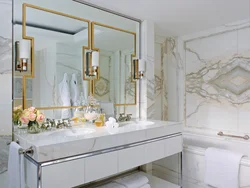 White gold bathroom interior