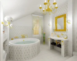 White gold bathroom interior