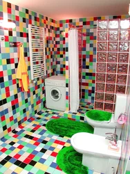 Дизайн ванной разных цветов