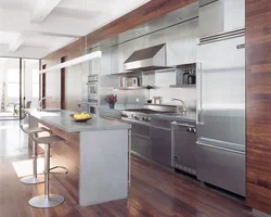 Silver kitchen interior