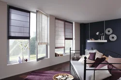Roman Blinds In A Modern Bedroom Photo
