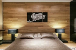 MDF wall panels in the bedroom interior