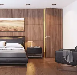 MDF wall panels in the bedroom interior
