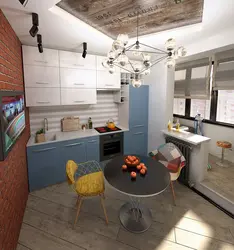 Kitchen interior with balcony 13
