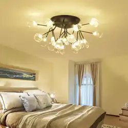 Photo chandeliers low in the bedroom