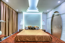 Потолки из гипсокартона фото для спальни с подсветкой в современном