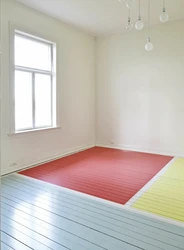 Painted floor in apartment photo