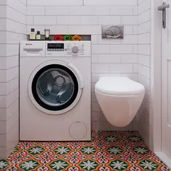 Design for installing a washing machine in the bathroom