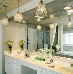 Bathroom ceiling chandelier photo