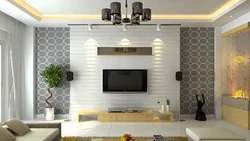 Interior walls in the living room photo modern