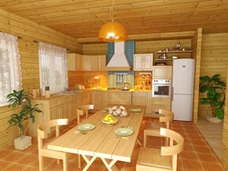 Kitchen living room at the dacha photo