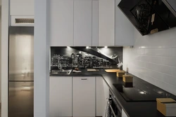 Black apron in the kitchen interior