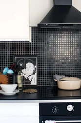 Black apron in the kitchen interior