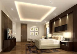 Lighting in the living room in a modern style with a suspended ceiling photo