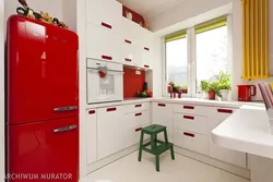 Kitchens with red refrigerator design