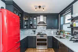 Кухни с красным холодильником дизайн