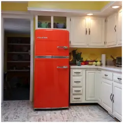 Кухни с красным холодильником дизайн