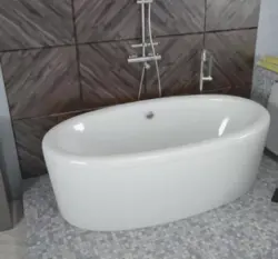 Bath bowl in the bathroom interior photo