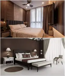 Combination of brown with other colors in the bedroom interior