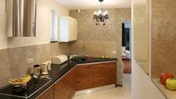 Wallpaper For The Kitchen With Beige Furniture Photo