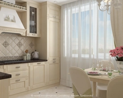 Wallpaper for the kitchen with beige furniture photo