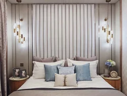 Wall Design At The Head Of The Bed In The Bedroom Photo