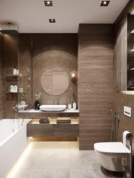Gray Brown Bathroom Interior