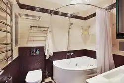 Design of a combined bathroom with a corner bath