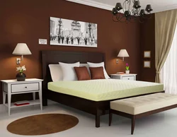 Bedroom With Brown Wall Photo