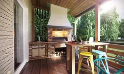 Летняя кухня на даче фото барбекю