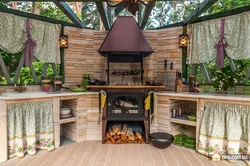 Летняя кухня на даче фото барбекю