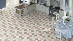 Linoleum for kitchen tiles, light photo