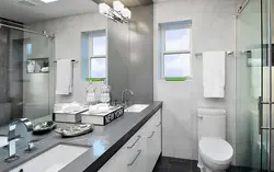 Combination Of White And Gray In The Bathroom Photo