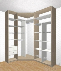 Corner wardrobe in the bedroom as inside photo