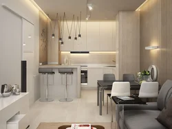 Дизайн интерьер кухни гостиной 40 м