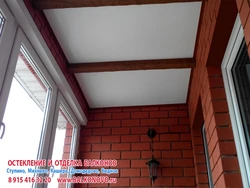 Ceiling on the loggia finishing options photo
