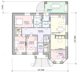 Layout of a house with 3 bedrooms photo