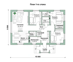 3 otaqlı evin planı şəkil