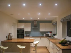 Types of suspended ceilings photos for kitchens with LED