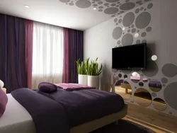 Bedroom interior brown lilac
