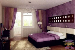 Bedroom interior brown lilac