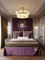 Bedroom interior brown lilac