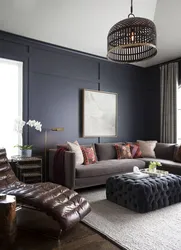 Combination of dark colors in the living room interior