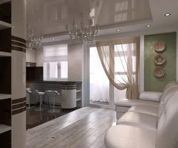 Kitchen Combined With Hallway And Living Room Photo